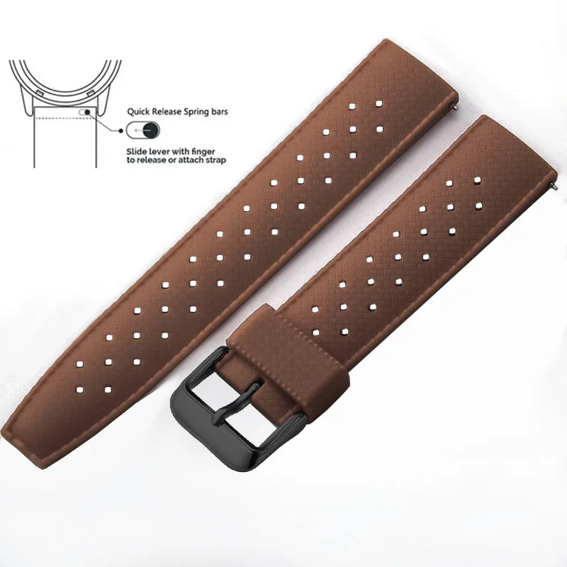 Tropical Silicone Watch Band Quick Release Watch Band 18mm 20mm 22mm Rubber Tropic Smart Watch Strap Waterpfroof Muti-Color