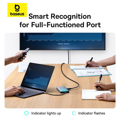 Baseus 13-in-1 USB C HUB to 2*HDMI 1*DP 4K@60Hz 1*VGA Quadruple Display USB 3.2 Adapter with RJ45 SD TF 3.5mm PD 100W Type C Hub