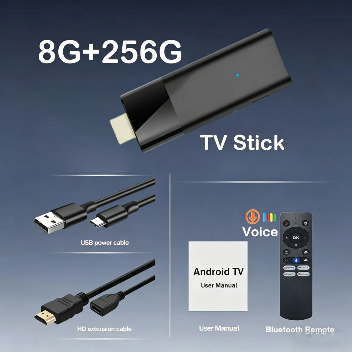Android 16 TV Stick Allwinner H313 Chip 8GB+256GB 8K Ultra HD 2.4G/5G Dual WiFi Bluetooth 6.0 Google Assistant Streaming TV Box