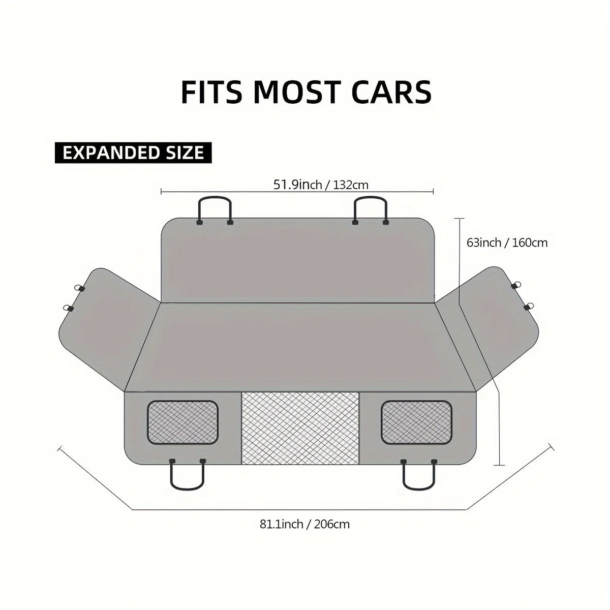 Hammock-Style Portable Back Seat Cover: Waterproof & Scratch-Proof Pet Car Seat Protector - Anti-Slip Fabric with Soft Padding