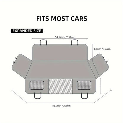 Hammock-Style Portable Back Seat Cover: Waterproof & Scratch-Proof Pet Car Seat Protector - Anti-Slip Fabric with Soft Padding
