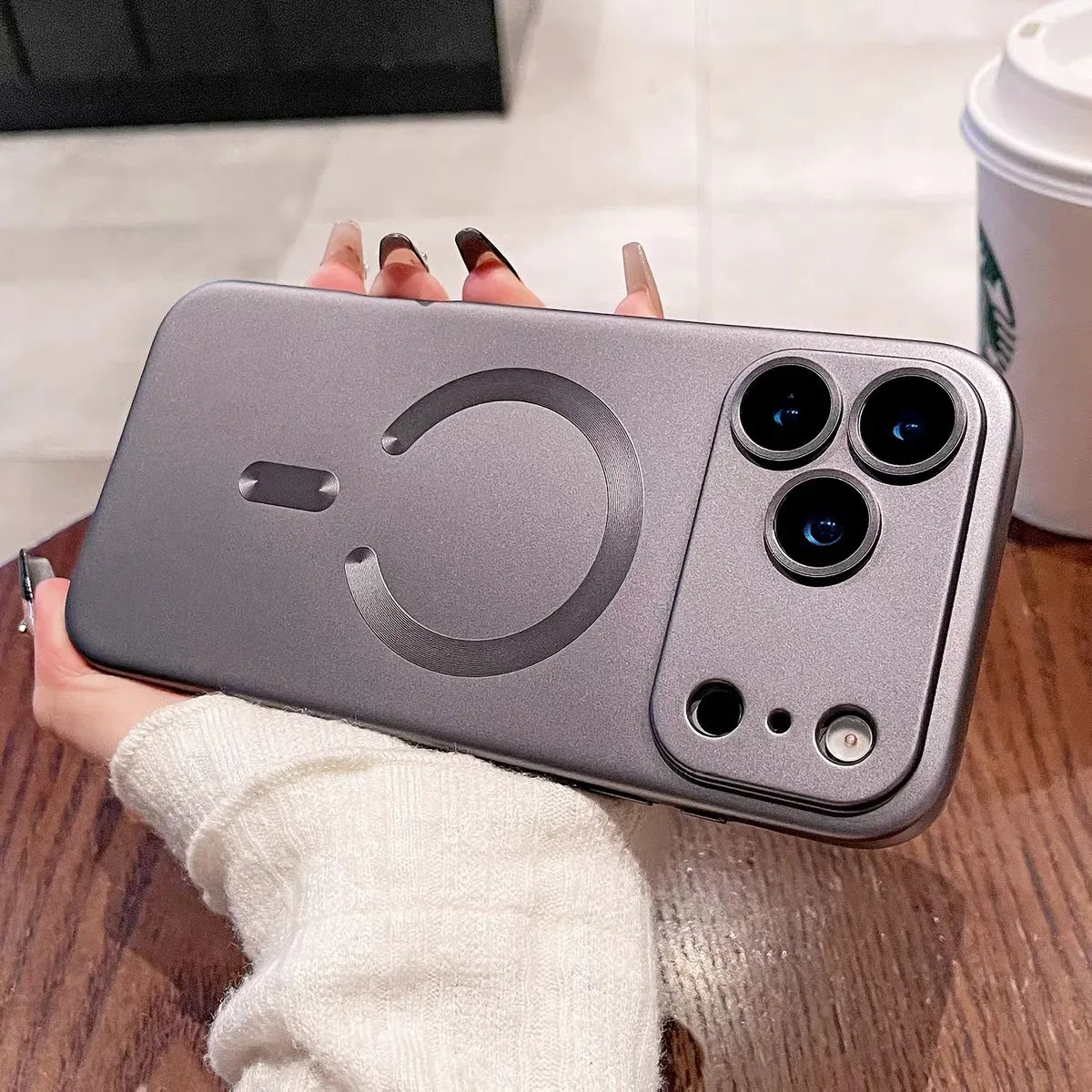 Luxury Metallic Paint Magnetic Soft TPU Case for IPhone 17 16 E 15 14 Plus 13 12 11 Pro Max Wireless Charge Lens Protect Cover