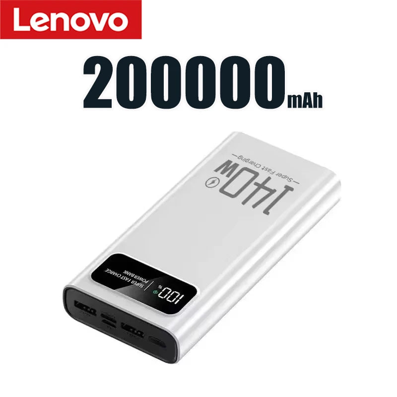 Lenovo Power Bank 500000mAh 140W Large Capacity Super Fast Charging Digital Display Mobile Powerbank for iPhone Samsung 2026