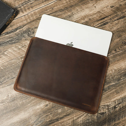 CONTACTS FAMILY Genuine Leather Laptop Sleeve Case For Macbook Pro Air 13 14 16 M4 M3 M2 Cover HP DELL XPS 13 Computer Bag Men