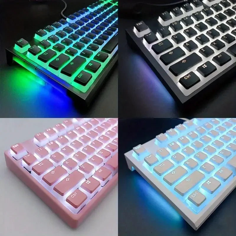 104 Keys Pudding Keycaps For Mechanical Keyboard PBT OEM Keycaps Jelly RGB Full Size 60% 70% 100% Small complete set of keycaps