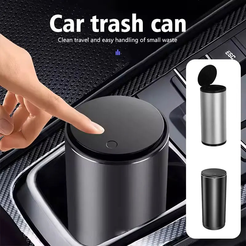 2026 Automobile Trash Alloy Trash Can Trash Basket Trash Can Storage Box Storage Rack Auto Supplies Office Desk Mini Trash Can