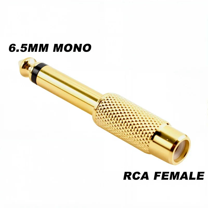 5Pcs 6.5/6.35mm Mono Stereo Audio Adapter TS Interconnect 1/8" 1/4" Male Plug to RCA Female Jack Connector Converter Speaker