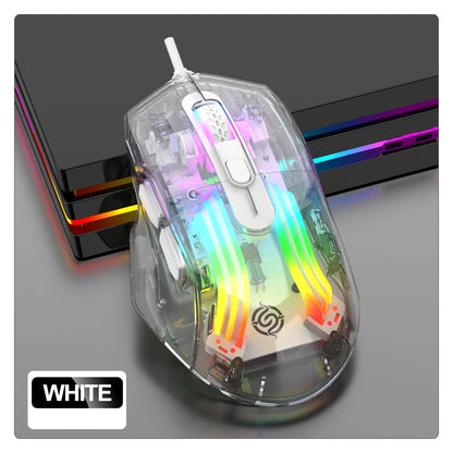 K-Snake Q16 wired transparent esports mouse macro programming desktop computer laptop home RGB office game mute