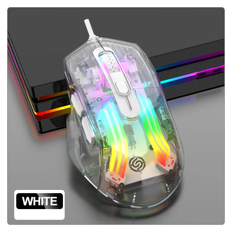K-Snake Q16 wired transparent esports mouse macro programming desktop computer laptop home RGB office game mute