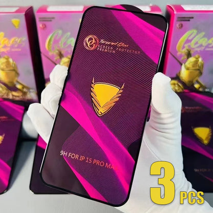 3pcs OG Tempered Glass Full Cover 9H Premium Screen Protector Film For iPhone Duo 18 Pro Max 17 Air 17E 16 Plus 15 14 13