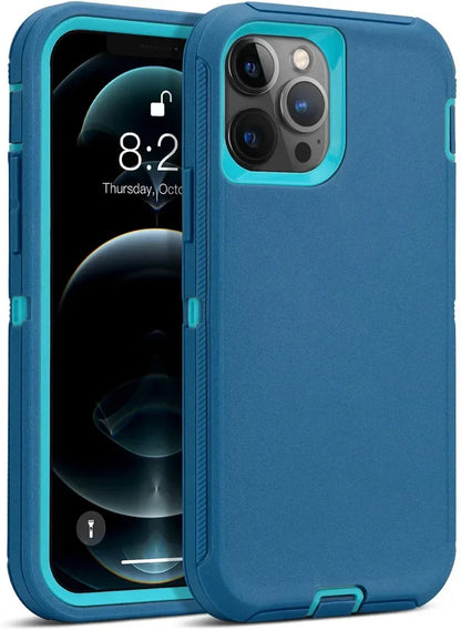 3 in 1 Military Armor Shockproof Phone Case For IPhone 16 15 14 13 12 11 Pro Max 14Plus XS XR Otter Case Box Belt Clip Cover