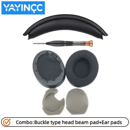 Replacement Easy to install Snap on Headbeam cushion/Protein skin memory sponge ear pad For Sony WH-1000XM4 Headset repair parts