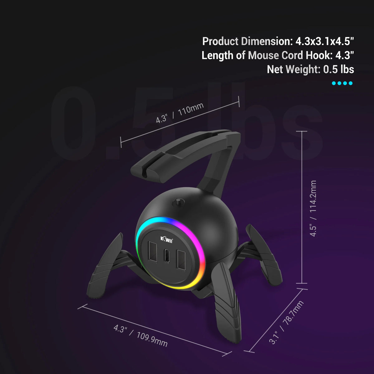New Mouse Cable Holder RGB Light Gaming Mouse Bungee Cord Clip Wire Organizer Flexible For E-sports Mice Perfect Playing Game