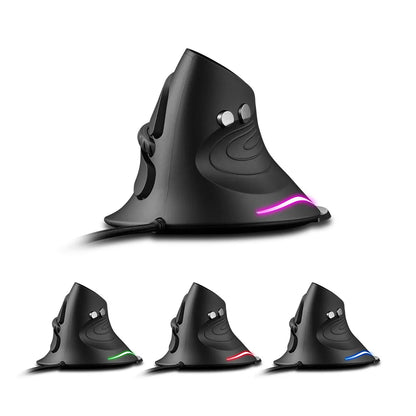 ZELOTES T-30 Vertical Optical Mouse Wired Upright Mouse USB Wired Gaming Mouse 6 Keys Ergonomic Mice with 3200 DPI for PC Laptop
