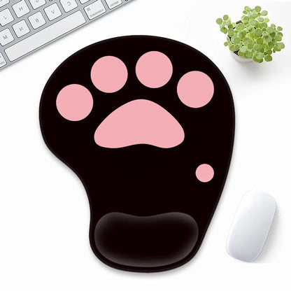 Cute Cat Paw Wrist Rest Mouse Pad Silicone Ergonomic Hand Support Mouse Mat Non Slip Comfortable Gaming Mousepad
