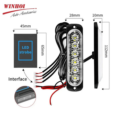 4 in 1 LED Warning Strobe Light Wireless Control 12V Car Grille Emergency Flash Signal Lamps Auto Stroboscope for Truck Offroad
