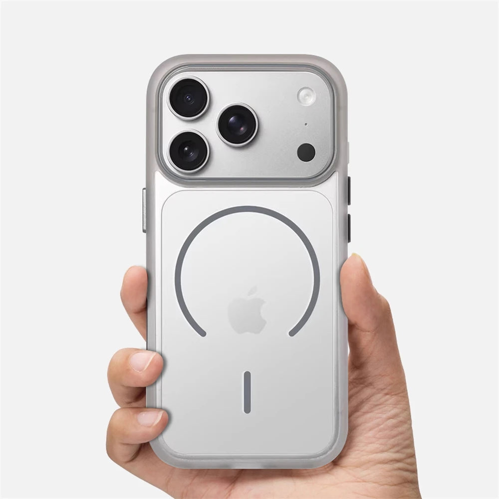 Luxury Transparent Magnetic Bumper Case for iPhone 17 Air 16 Pro Max 15 14 13 12 Magsafe Wireless Charge Clear Shockproof Cover
