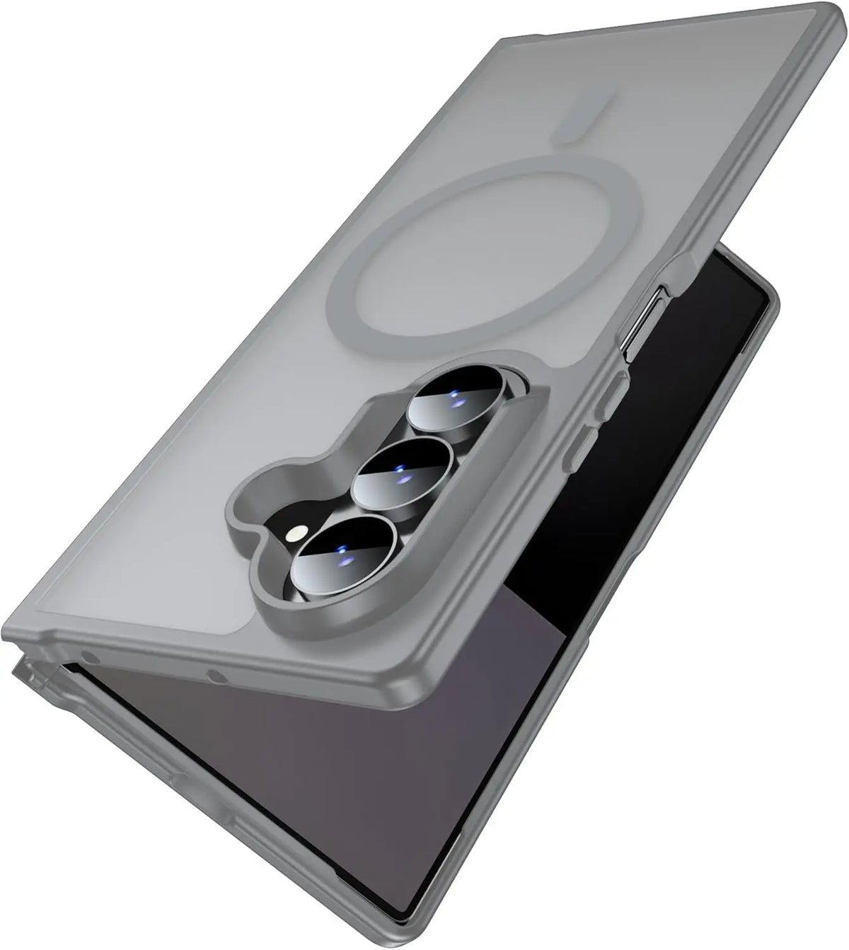 Fashion Magnetic Case For Samsung Galaxy Z Fold 8Ultra 8 7 6 5 4 For MagSafe Slim Translucent Matte Hard Back Soft Bumper Cover
