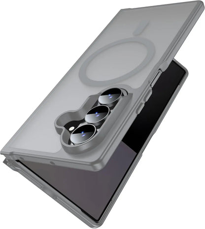 Fashion Magnetic Case For Samsung Galaxy Z Fold 8Ultra 8 7 6 5 4 For MagSafe Slim Translucent Matte Hard Back Soft Bumper Cover