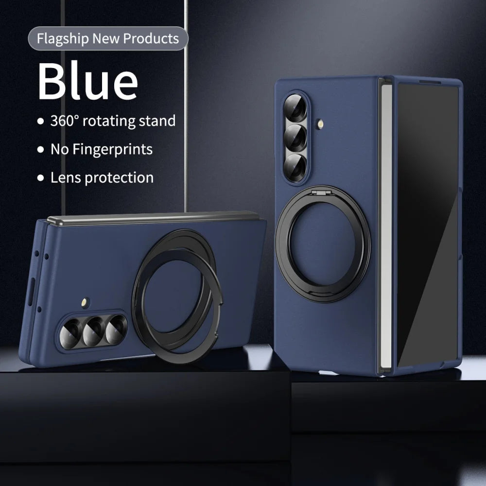 Matte Business Front Film 360° Magnetic Bracket Stand Military Armor Phone Case Samsung Galaxy Z Fold 7 6 5 4  for Magsafe Cover