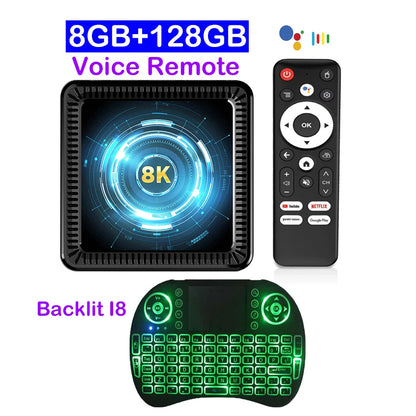 2026 Android 16 Q19 8K Smart TV Box Ram 4GB 8GB Rom 128GB 256GB Google Assistant Bluetooth 6.0 Wifi6 Streaming Media Player Fast