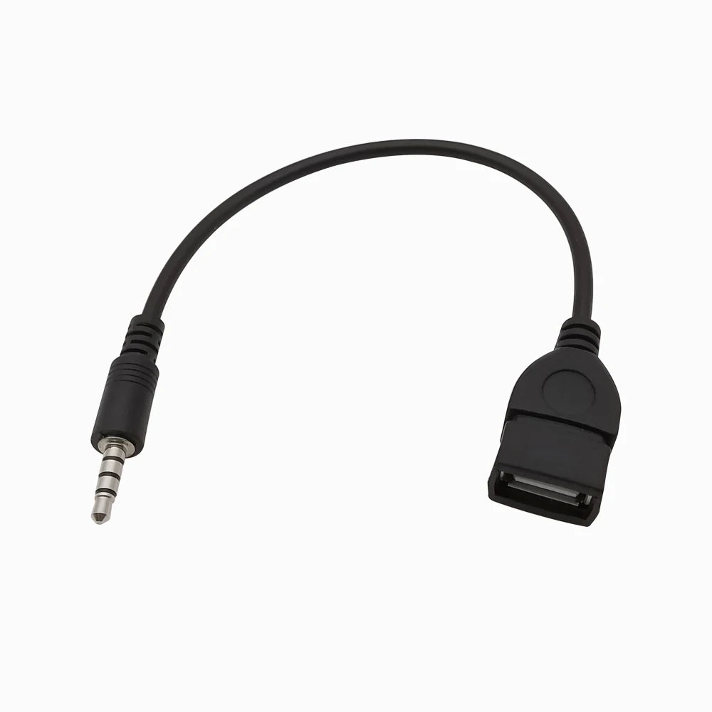 3.5mm Male AUX Audio Jack Plug to USB 2.0 Female Converter Cable 15cm Audio Conversion Line Car AUX Line