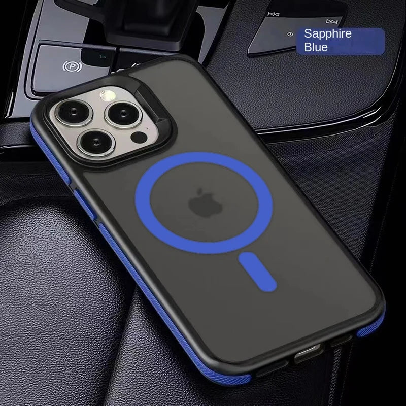 Magnetic Luxury Matte Translucent Armor Shockproof Case For iPhone 16 15 14 13 12 11 Pro Max for Magsafe Wireless Charge Cover