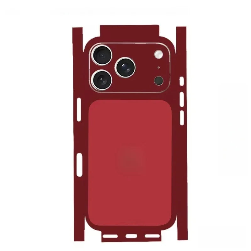 For Apple iPhone 17 16 15 14 IPhone13 Pro Max Full Body Wrap Decal Skin 3D Plain Color Rear Protective Sticker Film