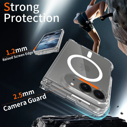 Original For Magsafe Magnetic Wireless Charging Phone Case For iPhone Duo 18 Fold Clear Protective Cover For iPhone 18 Duo