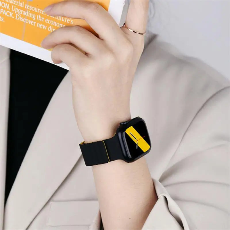 Magnetic Strap For Apple Watch Band 46mm 45mm 49mm 40mm 42mm 41mm Silicone Sport Bracelet iWatch Series Ultra 10 9 6 7 8 SE 44mm