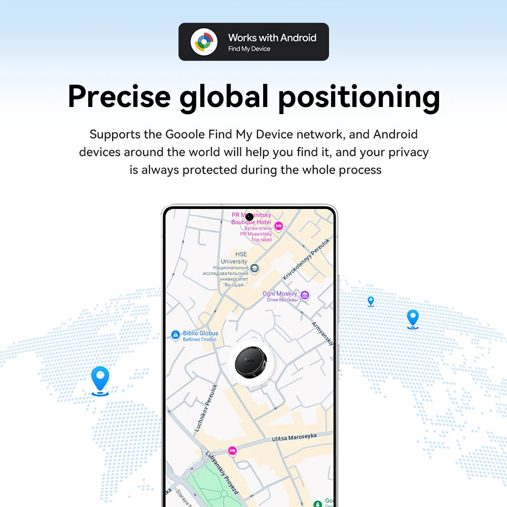 HOCO Smart Tag Bluetooth Android Tracker Support For Google Find My GPS Tag Finder Locator Anti-Lost Tracker For Key Pet Luggage