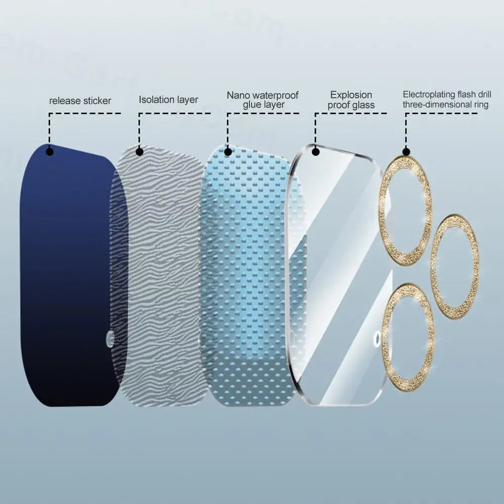 2Pcs Bling Glitter Camera Lens Protector For iPhone 16 13 12 15 14 11 17 Pro Max Plus Lens Protector Cover for iPhone 13 12 Mini