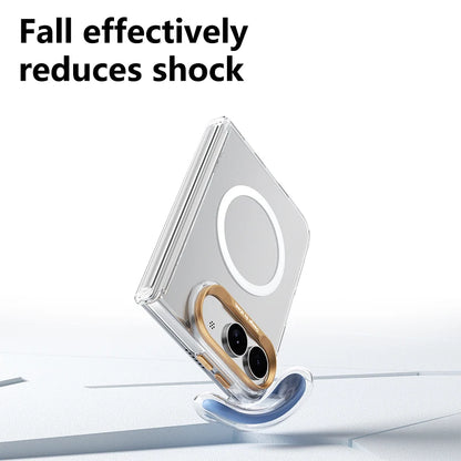 Luxury for Magsafe Magnetic Shock Resistant Protective Case, for iPhone Duo with Central Hinge Frame anti Drop Protective Cover