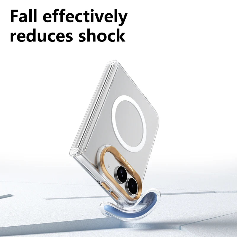 Luxury for Magsafe Magnetic Shock Resistant Protective Case, for iPhone Duo with Central Hinge Frame anti Drop Protective Cover