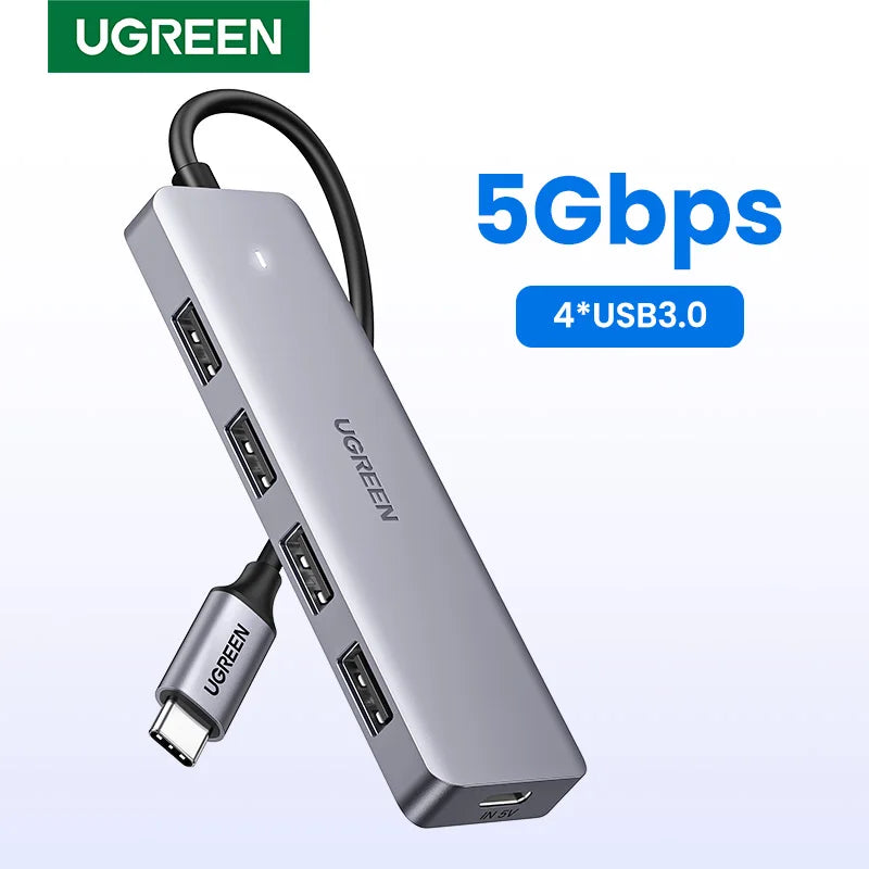 UGREEN USB C HUB 4 Ports Type C to USB 3.0 Hub Splitter Adapter for Laptop MacBook Mac Mini iPad Pro Samsung S25 iPhone 17