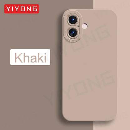 For iPhone16 YIYONG Silky Liquid Silicone Soft Cover For iPhone 16 15 14 12 13 Pro Max iPhone15 Plus iPhone13 Mini SE Phone Case