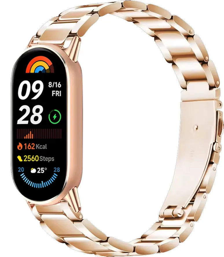 Metal Strap For Xiaomi Band 10 9 8 Belt Smartwatch Stainless Steel Mi Band 9 Bracelet Wristband Miband 11 Watchband Accessories