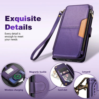 Wallet Multi-card Slot Zipper Kickstand Magnetic Flip Leather Case For Samsung Galaxy S26 Ultra S25 FE S24 Plus S23 S22 S21 S20
