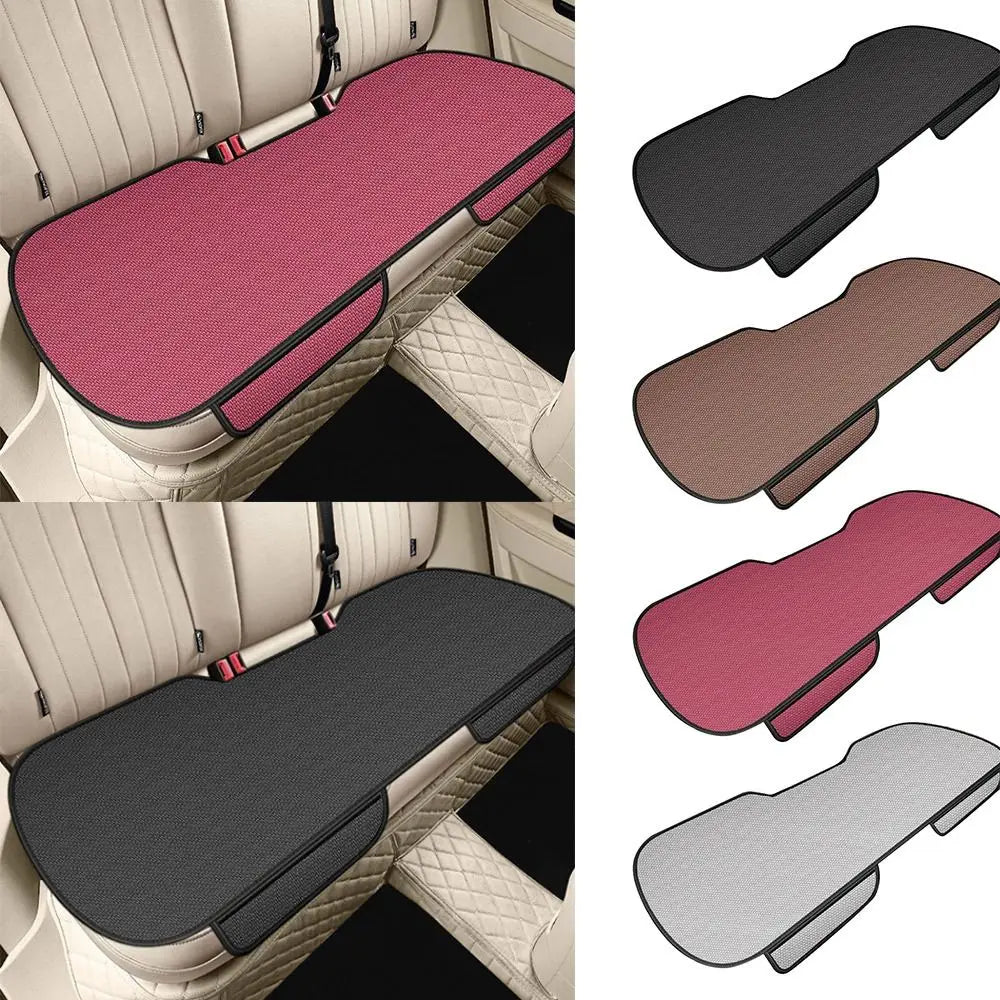 Universal Breathable Car Seat Cushion Ice Silk Non-slip Rear Seat Cushion Wear-resistant Solid Color Auto Protector Mat Pad