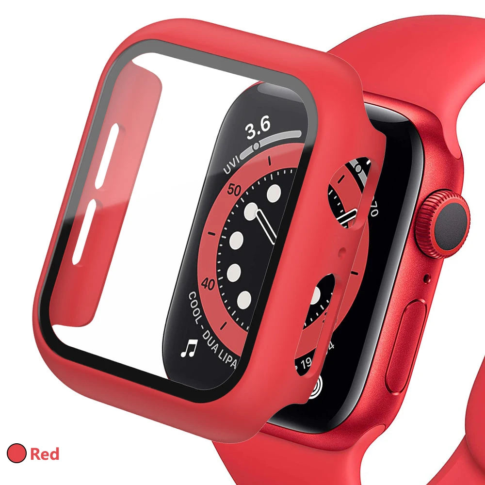 Tempered Glass+Cover for Apple Watch Case Ultra Accessories SE 3 4 5 6 7 8 Iwatch Screen Protector Case 49mm 45mm 41mm 44mm 40mm
