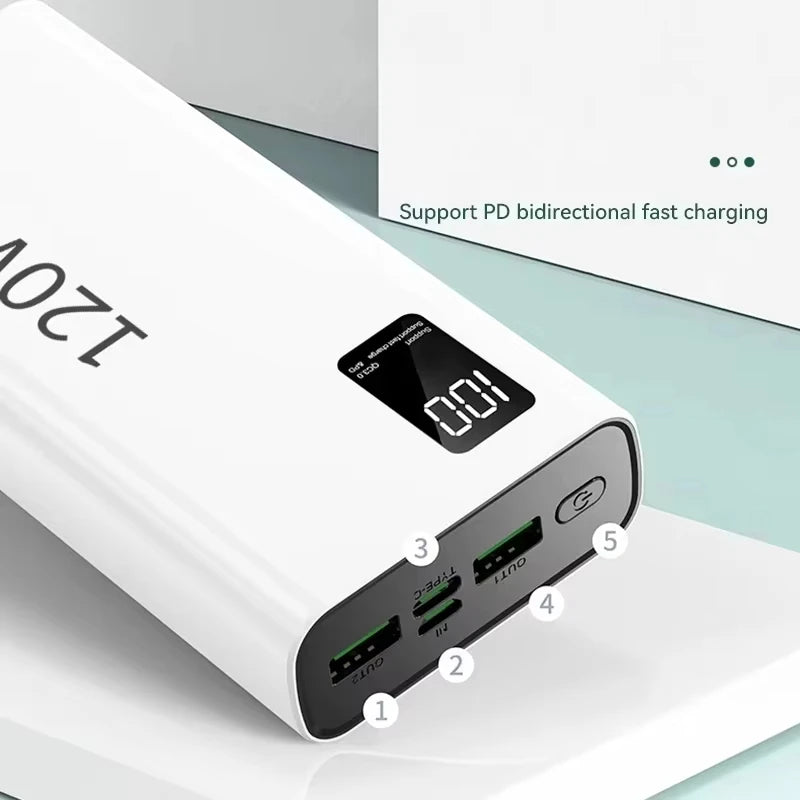 120W Power Bank 500000mAh Large Capacity Super Fast Charge Power Bank Portable Battery Charger For iPhone Samsung Huawei Xiaomi