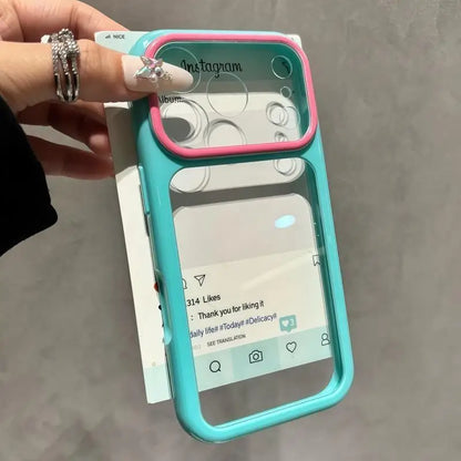 Luxury Candy Color Contrast Transparent Case for iPhone 17 16 15 18 Pro Max 14 11 12 13 Clear Ultra Slim Shockproof Ins Cover