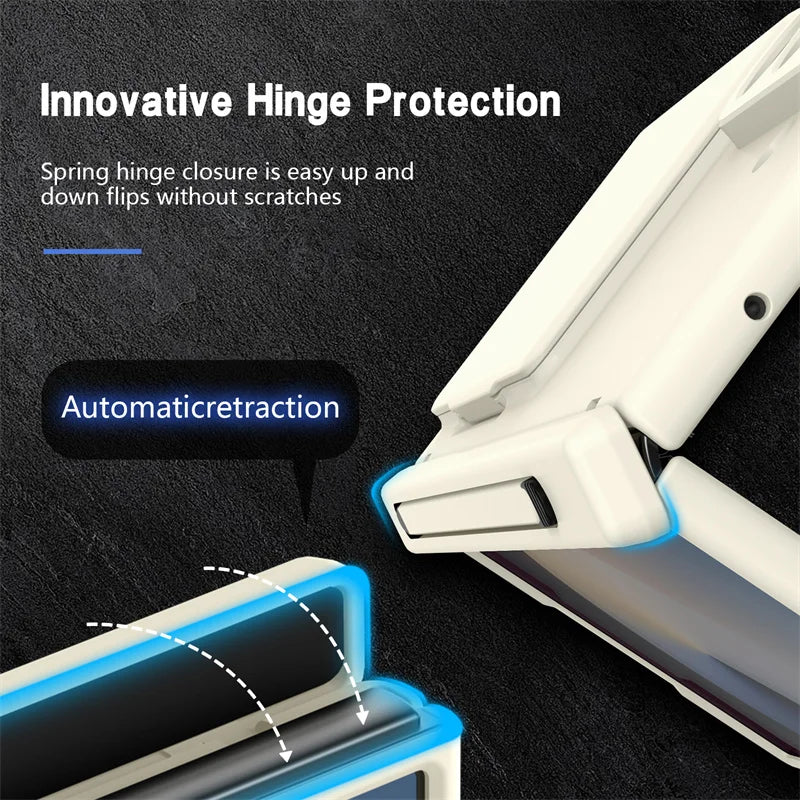 Hinge Wallet Card Slot Bracket Phone Case For Samsung Galaxy Z Fold 8Ultra 7 6 5 With Screen Glass Protect Film S Pen Slot Cover