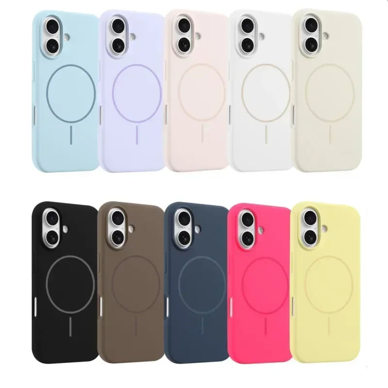 Luxury Original Liquid Silicone For Magsafe Case For iPhone 17 16 15 14 13 12 11 Pro Max Magnetic Wireless Charging Soft Cover
