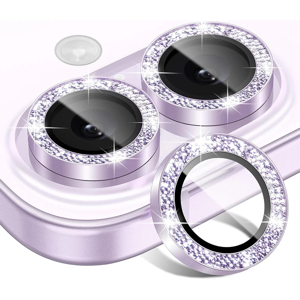 Glitter Cute Girly Camera Lens Protector Cover For iPhone 17 Air 17E 16E 16 E Pro Max 15 Plus 14 13 Mini 12 11 Phone Protection