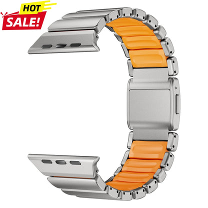 Stainless Steel+Silicone Magnetic Strap for Apple Watch Ultra 3/2 49mm Series 11 10 46mm Band for Iwatch 9 8 7 6 SE 5 45mm 44mm