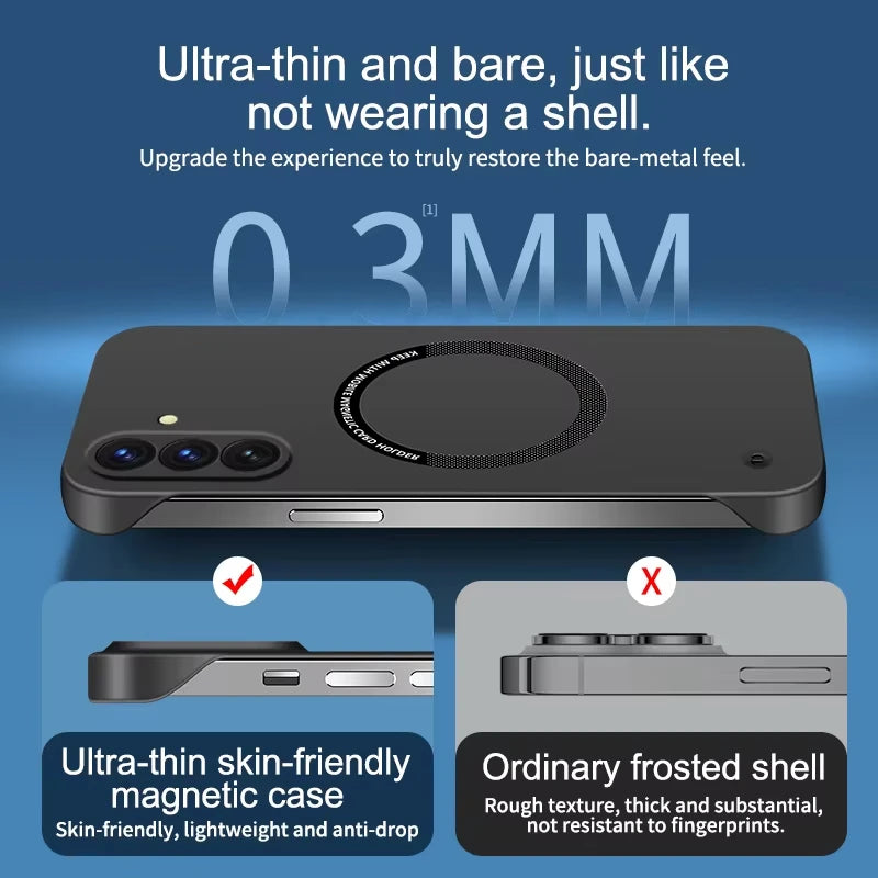 For Samsung Galaxy S26 Ultra Plus Case Magnetic Luxury Slim Frameless Wireless Charging Matte Hard PC Ultra Thin Phone Covers