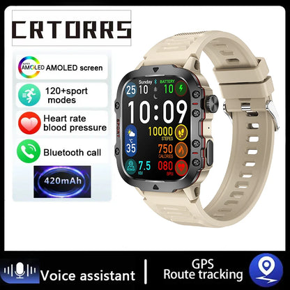 NEW Electronic Military Men Smart Watch Bluetooth Call Fitness Clock Heart Monitor Sport Watches 3ATM Waterproof Smartwatch 2026