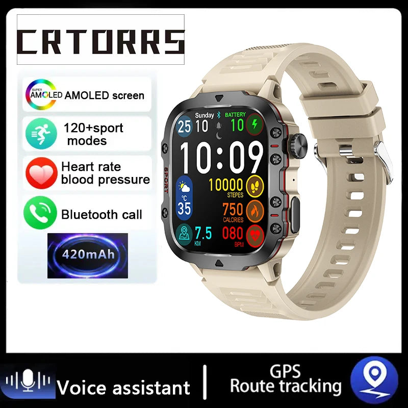 NEW Electronic Military Men Smart Watch Bluetooth Call Fitness Clock Heart Monitor Sport Watches 3ATM Waterproof Smartwatch 2026