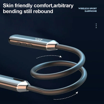 Neckband 5.2 Bluetooth Headphones Extra Long Standby Stereo Noise Reduction Earplug Sports Headphones With Digital Display